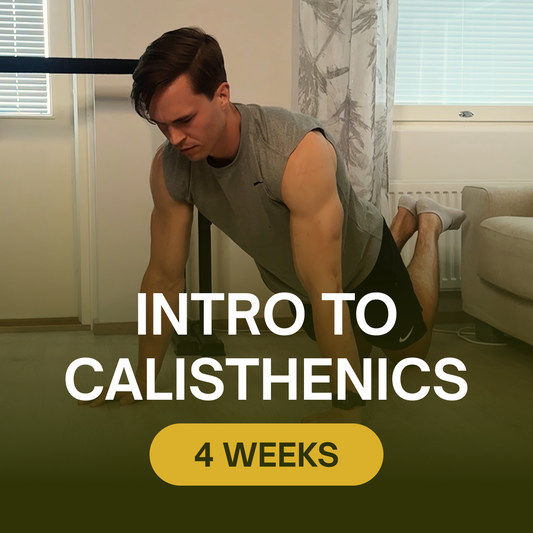 Intro to Calisthenics 4-week beginner program cover - JRJ Fit